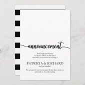 発表の取り消結婚し書エレガント類 招待状 (正面/裏面)