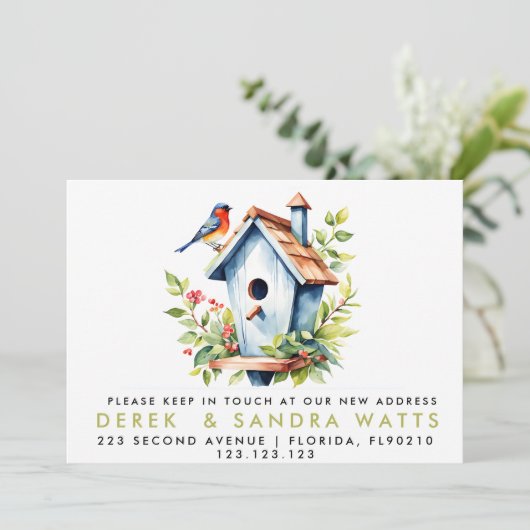 発表の鳥を移動した住所の変更 招待状 (スタンド正面)