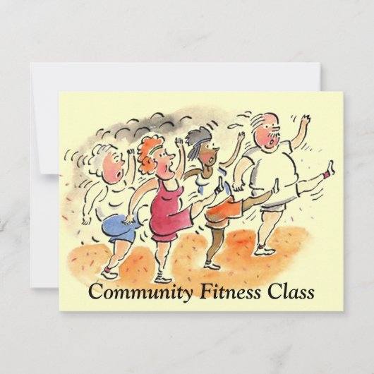 発表はフィットネスの好気性のクラスを発表します 招待状 (正面)