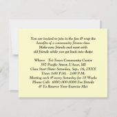 発表はフィットネスの好気性のクラスを発表します 招待状 (裏面)