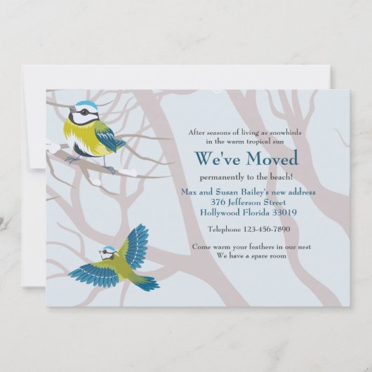 発表を動かしている雪の鳥 案内状 (正面)