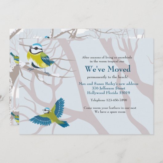 発表を動かしている雪の鳥 案内状 (正面/裏面)