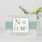 発表を動かすカラフルで新しい家のタイポグラフィ 案内状 (スタンド正面)