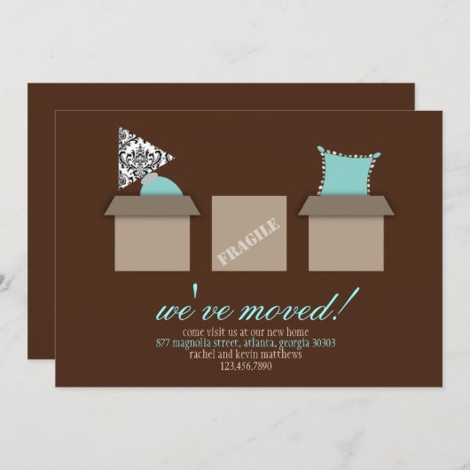 発表を動かすスタイリッシュな移動箱 案内状 (正面/裏面)