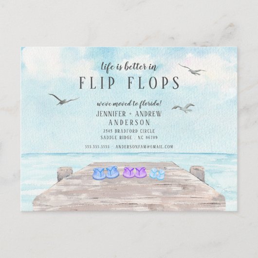 発表を動かすビーチサンダルは人生が良い 案内ポストカード (正面)