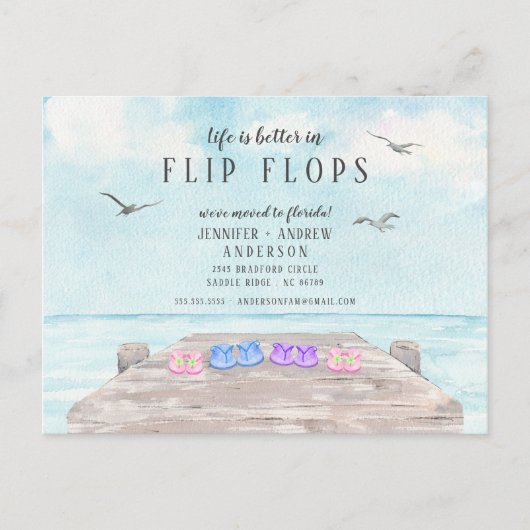 発表を動かすビーチサンダルは人生が良い 案内ポストカード (正面)