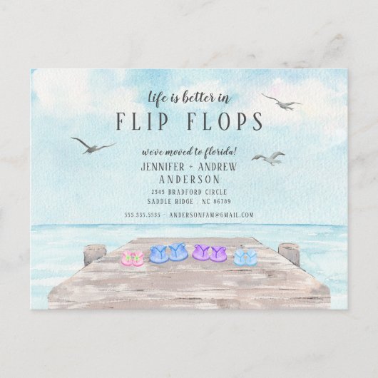 発表を動かすビーチサンダルは人生が良い 案内ポストカード (正面)