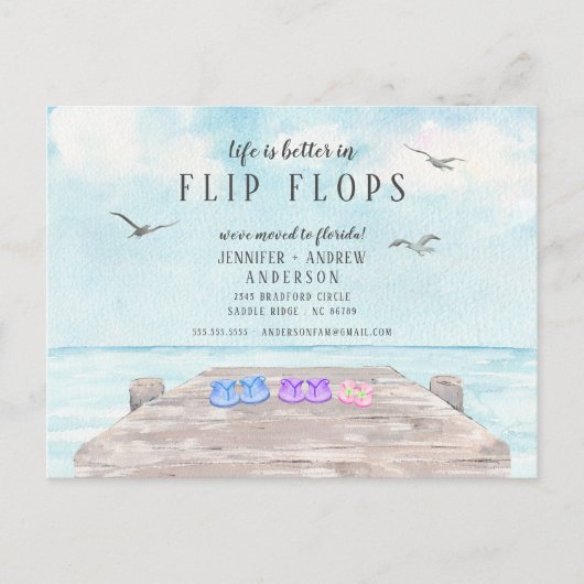 発表を動かすビーチサンダルは人生が良い 案内ポストカード (正面)