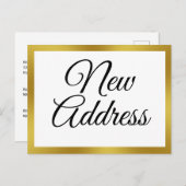 発表を動かす白く、フェイクな金ゴールド 案内ポストカード (正面/裏面)