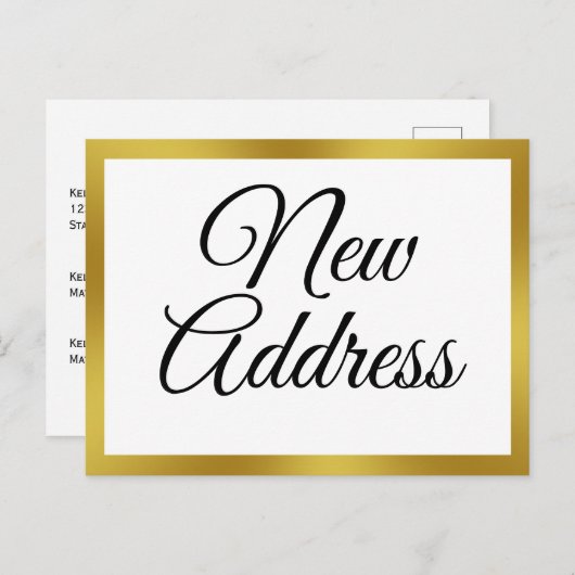 発表を動かす白く、フェイクな金ゴールド 案内ポストカード (正面/裏面)