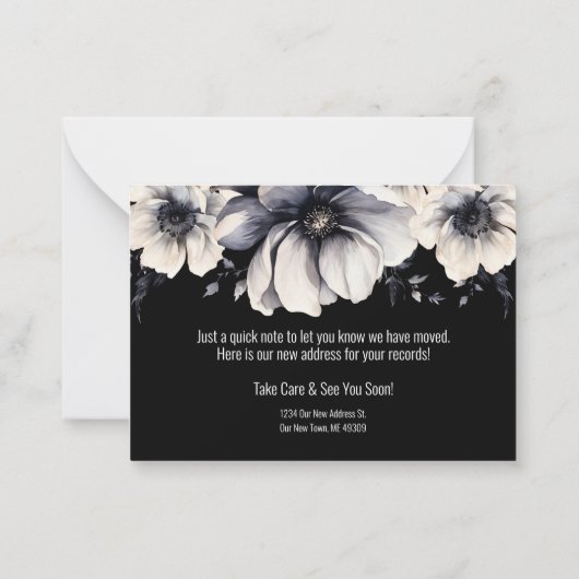 発表エレガントカードを移動した ノートカード (裏面)