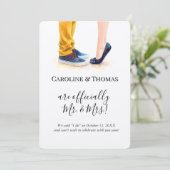 発表カジュアル対結婚イラストレーション 招待状 (スタンド正面)