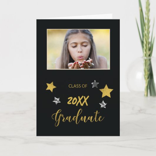 発表カスタム写真卒業2020金ゴールド カード (正面)