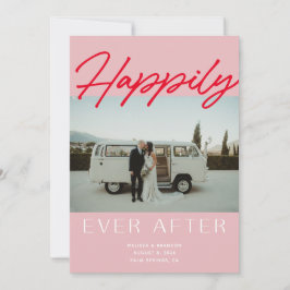 発表カードの後ずっと結婚幸せにピンク色 招待状