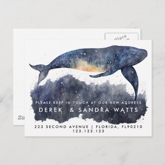 発表クジラの住所の変更 案内ポストカード (正面/裏面)
