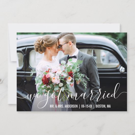 発表得スクリプ結婚したトの写真カード 案内状 (正面)