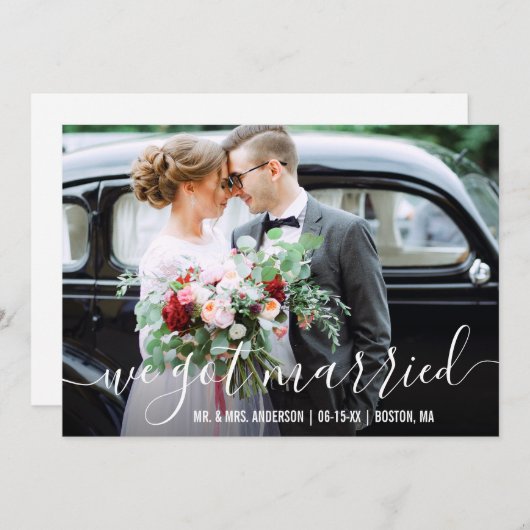 発表得スクリプ結婚したトの写真カード 案内状 (正面/裏面)