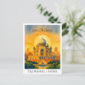 発表日を保存 | タージマハルインドヴィンテージ ポストカード (スタンド正面)