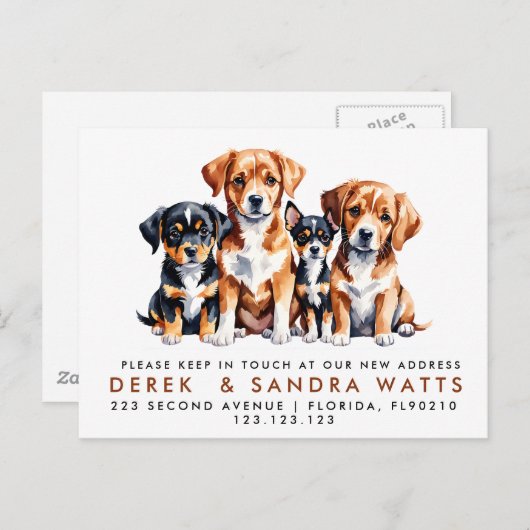 発表犬を移動したアドレスの変更 案内ポストカード (正面/裏面)