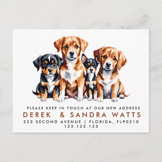 発表犬を移動したアドレスの変更 案内ポストカード (正面)