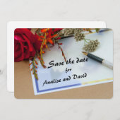 発表用のメモFlat日付カードを保存 セーブザデート (正面/裏面)