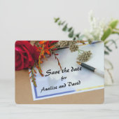 発表用のメモFlat日付カードを保存 セーブザデート (スタンド正面)