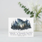 発表用の木材を移動した住所の変更 案内ポストカード (スタンド正面)