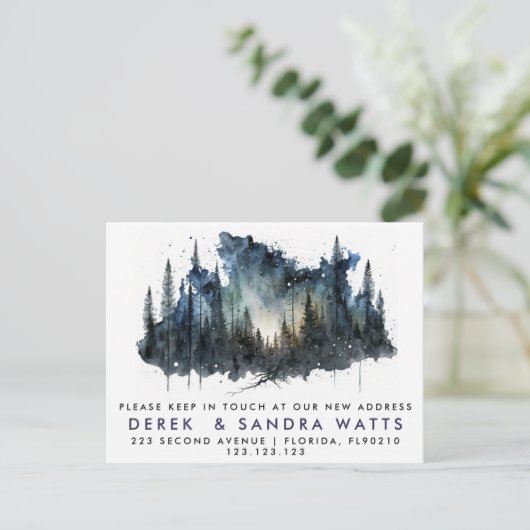 発表用の木材を移動した住所の変更 案内ポストカード (スタンド正面)