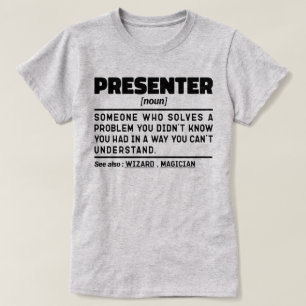 発表者の名詞TVワーカーニュースクールレポーター Tシャツ