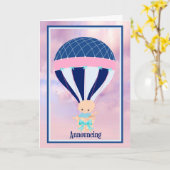 発表誕生新生児少年 カード (黄色い花)