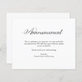 発表 |予算エレガントイベント延期 (正面/裏面)