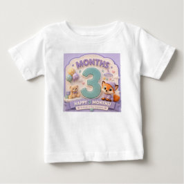 発見の3ヶ月 - 赤ちゃんの成長記録 ベビーTシャツ