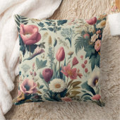 発見素晴らし春フローラ植物模様 クッション (ブランケット)