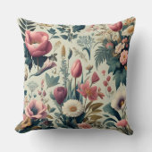 発見素晴らし春フローラ植物模様 クッション (正面)