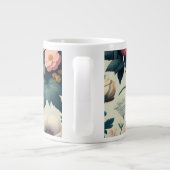 発見素晴らし春フローラ植物模様 ジャンボコーヒーマグカップ (裏面)