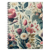 発見素晴らし春フローラ植物模様 ノートブック (正面)