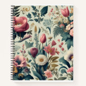 発見素晴らし春フローラ植物模様 ノートブック (正面)