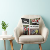 発言を用いるカスタムなソフトボールの写真のコラージュの枕 クッション (椅子)