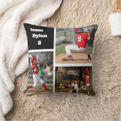 発言を用いるカスタムな野球の写真のコラージュの枕 クッション (ブランケット)