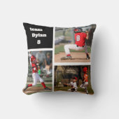 発言を用いるカスタムな野球の写真のコラージュの枕 クッション (正面)