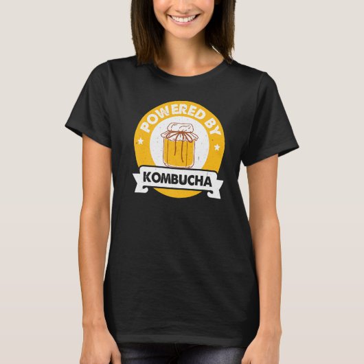 発酵した茶発酵菌Kombucha Scobyによって動力を得る Tシャツ (正面)