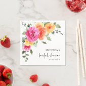 発酵水色鮮やかな花ブライダルシャワー スタンダードカクテルナプキン (インサイチュ)