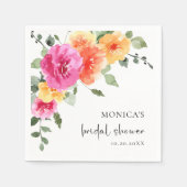 発酵水色鮮やかな花ブライダルシャワー スタンダードカクテルナプキン (正面)