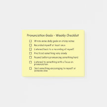 発音ゴールウィークリーチェックリスト – 標準