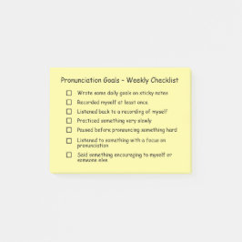 発音ゴールウィークリーチェックリスト – 標準 ポストイット