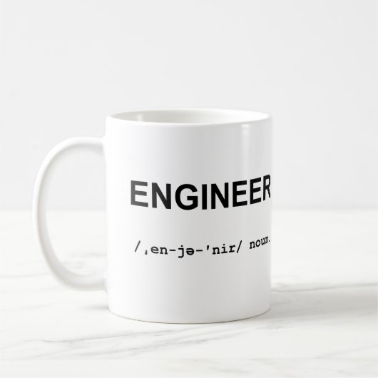 発音記号のマグを持つエンジニア コーヒーマグカップ (左)
