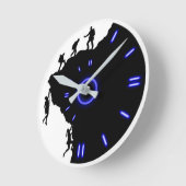 登る時間 ラウンド壁時計 (傾斜)