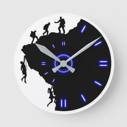 登る時間 ラウンド壁時計 (正面)