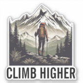 登る高い山ハイカー防水 シール (正面)