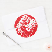 登る;緋色の赤いストライプ ラウンドシール (封筒)